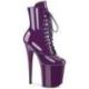 Bottine pole dance violet verni à plateforme assortie vernis et talon 20 cm Pleaser
