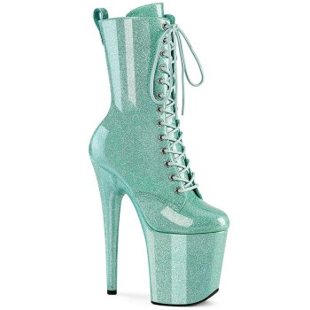 Chaussure pole dance menthe pailletée vernis 20cm - FLAM1040GP/MTG/M - CLePied