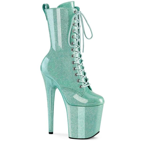 Chaussure pole dance menthe pailletée vernis 20cm - FLAM1040GP/MTG/M - CLePied