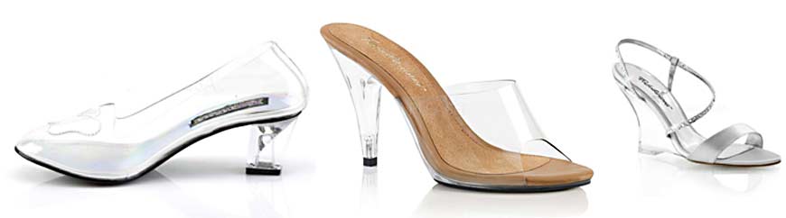 talon transparent en plexi pour chaussure sexy